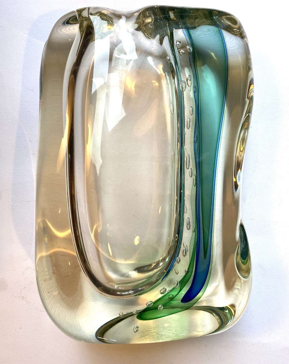 Sommerso Glass Vase. Murano, 1960s/70s. Blown And Hand Made Glass. 