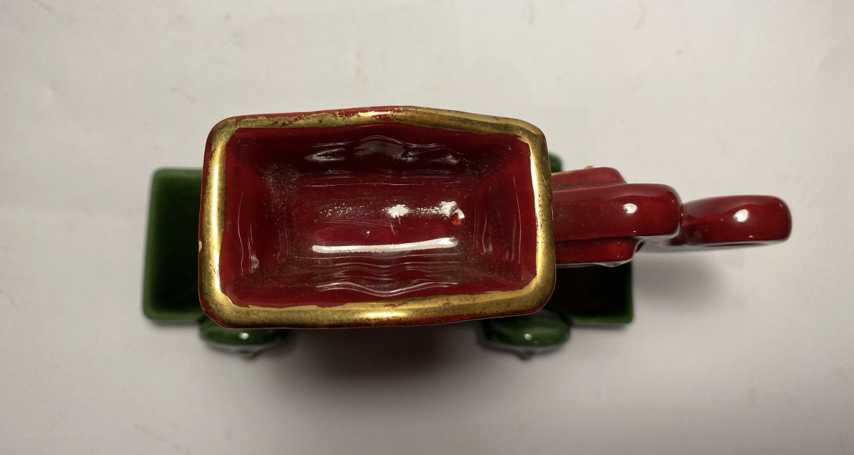 Ceramic Pyrogen. Toy. Elephant On Wheels. 1950s.-photo-1