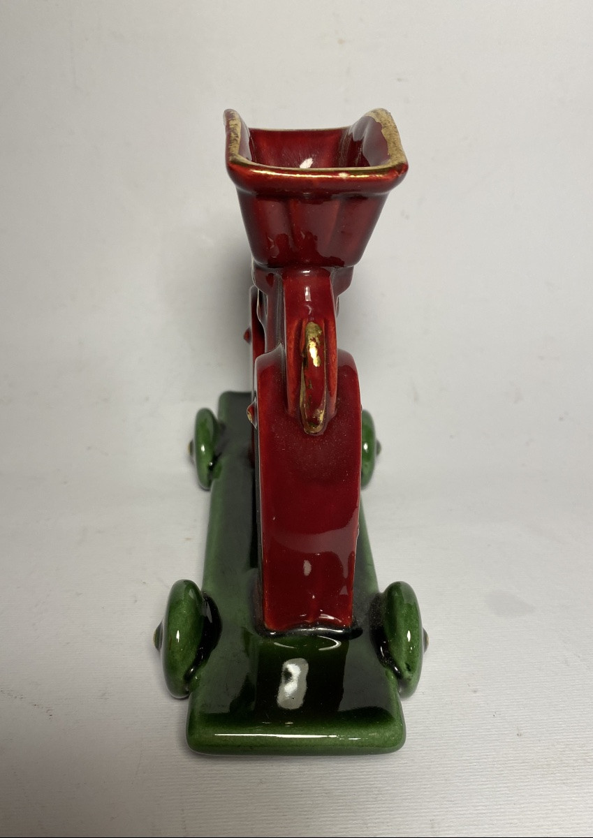 Ceramic Pyrogen. Toy. Elephant On Wheels. 1950s.-photo-2