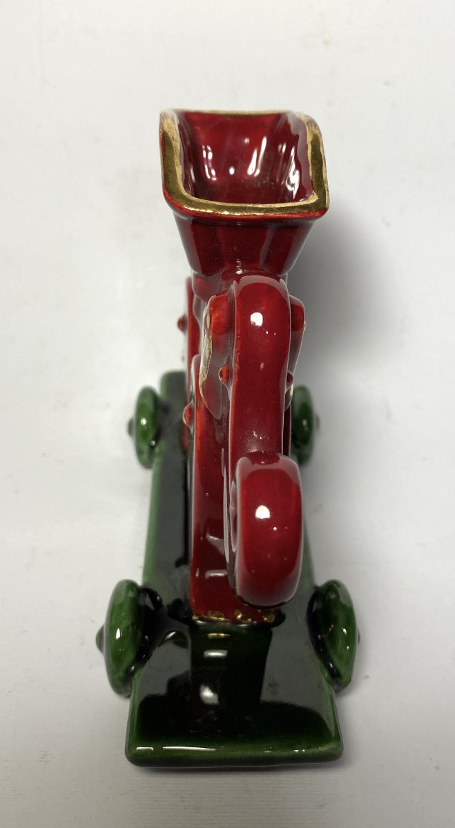 Ceramic Pyrogen. Toy. Elephant On Wheels. 1950s.-photo-3