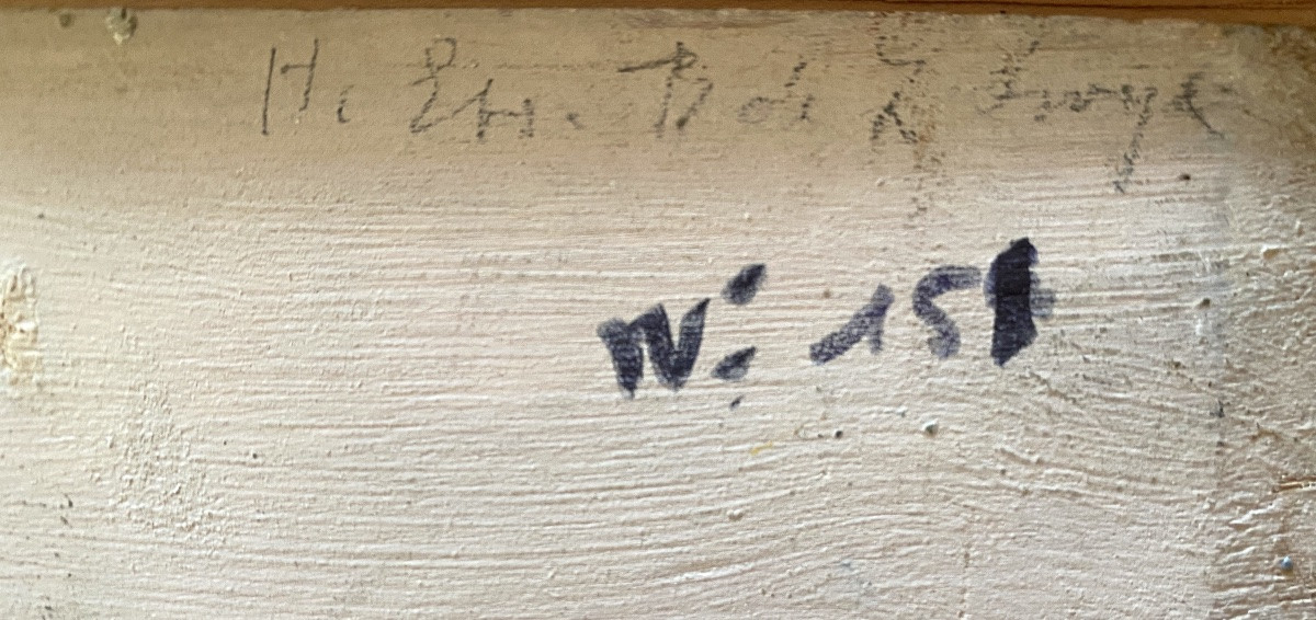 “Les toîts sous la neige”. Huile sur panneau encadrée . Ecole française début XXème. -photo-3