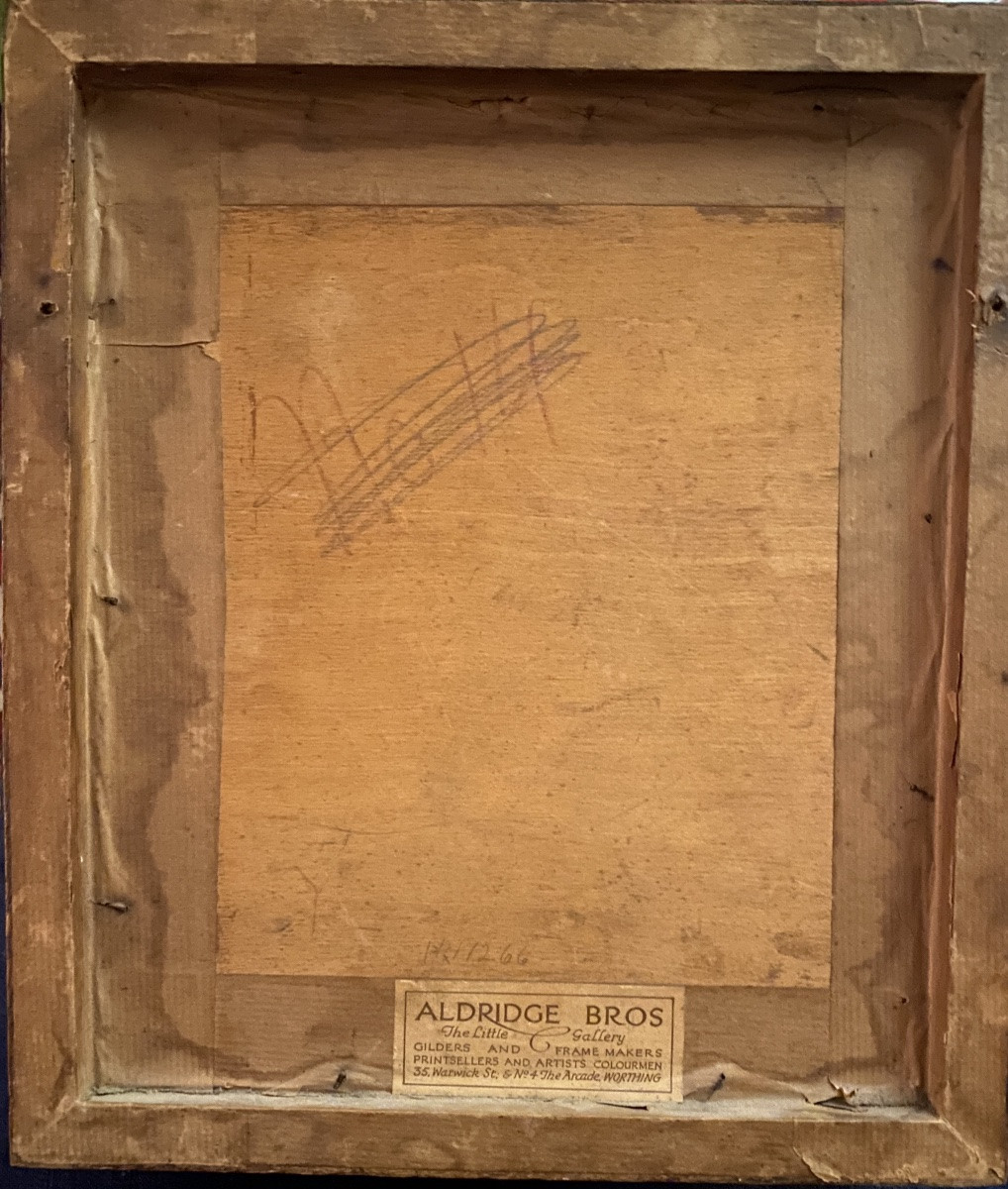 « Labor Ipsa Voluptas ».Armoiries. Blason XIXème. Huile sur panneau encadrée. -photo-2