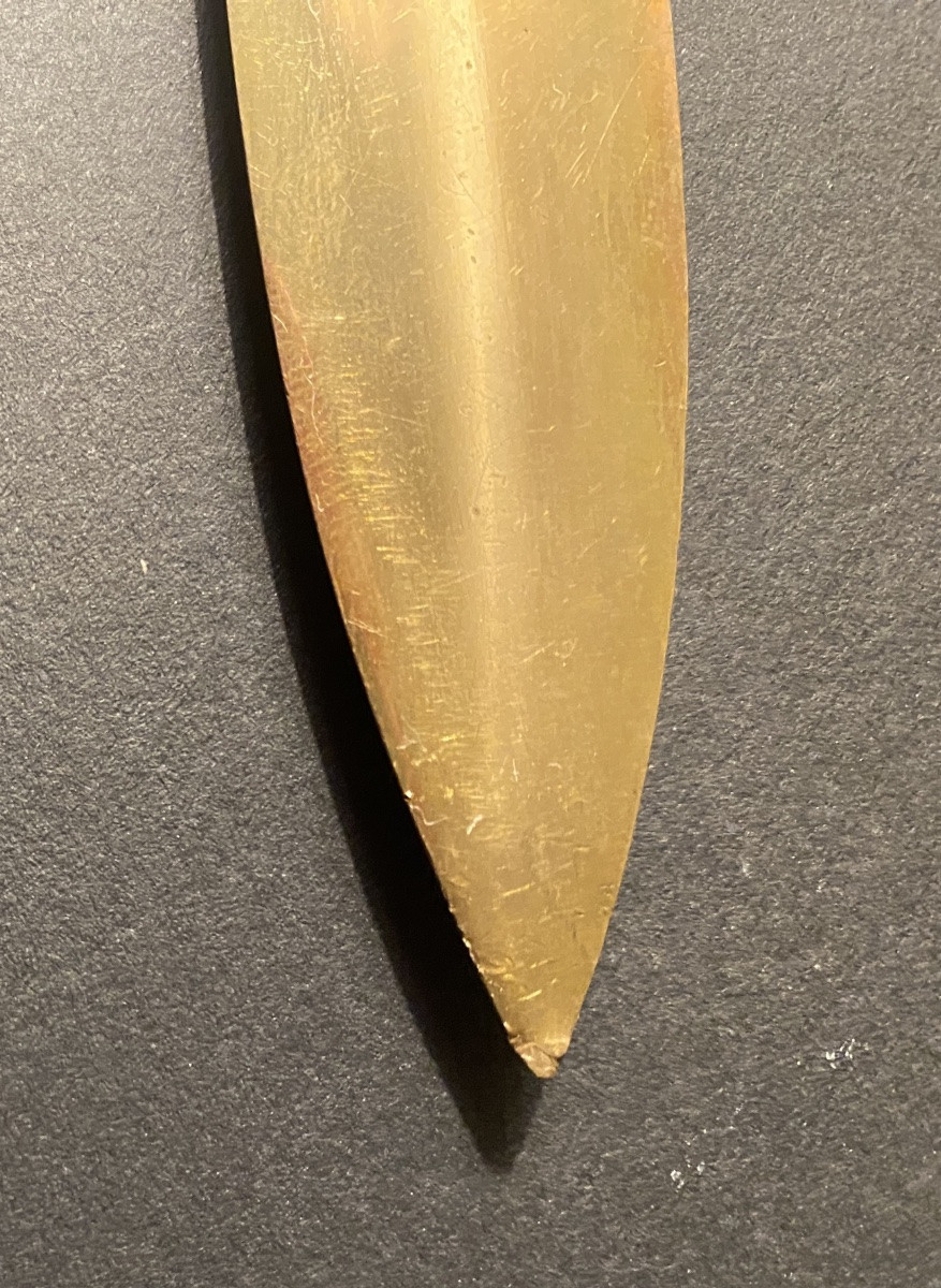 Pierre Turin. Coupe-papier Art déco en bronze. Baigneuse. -photo-2