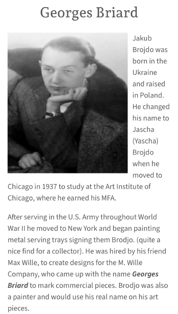 Georges Briard. 1950s Sheet Metal Tray. Painted Decoration. Chess Pieces On A Gold Background.-photo-4