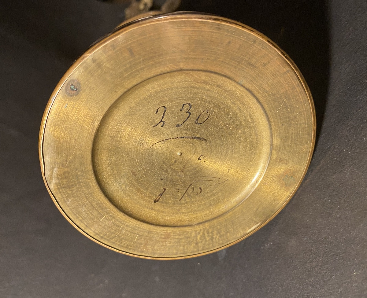 19th Crucifix Monstrance Or Reliquary. Bronze, Brass And Crystal. -photo-3