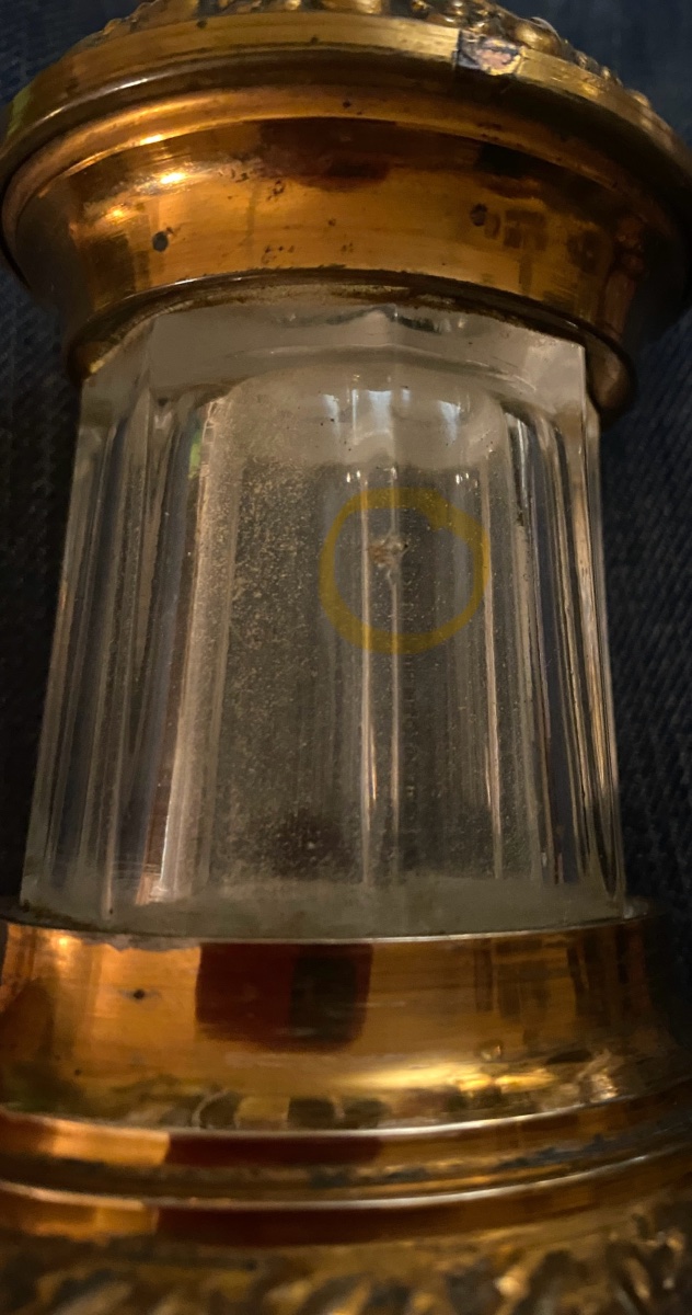 19th Crucifix Monstrance Or Reliquary. Bronze, Brass And Crystal. -photo-5