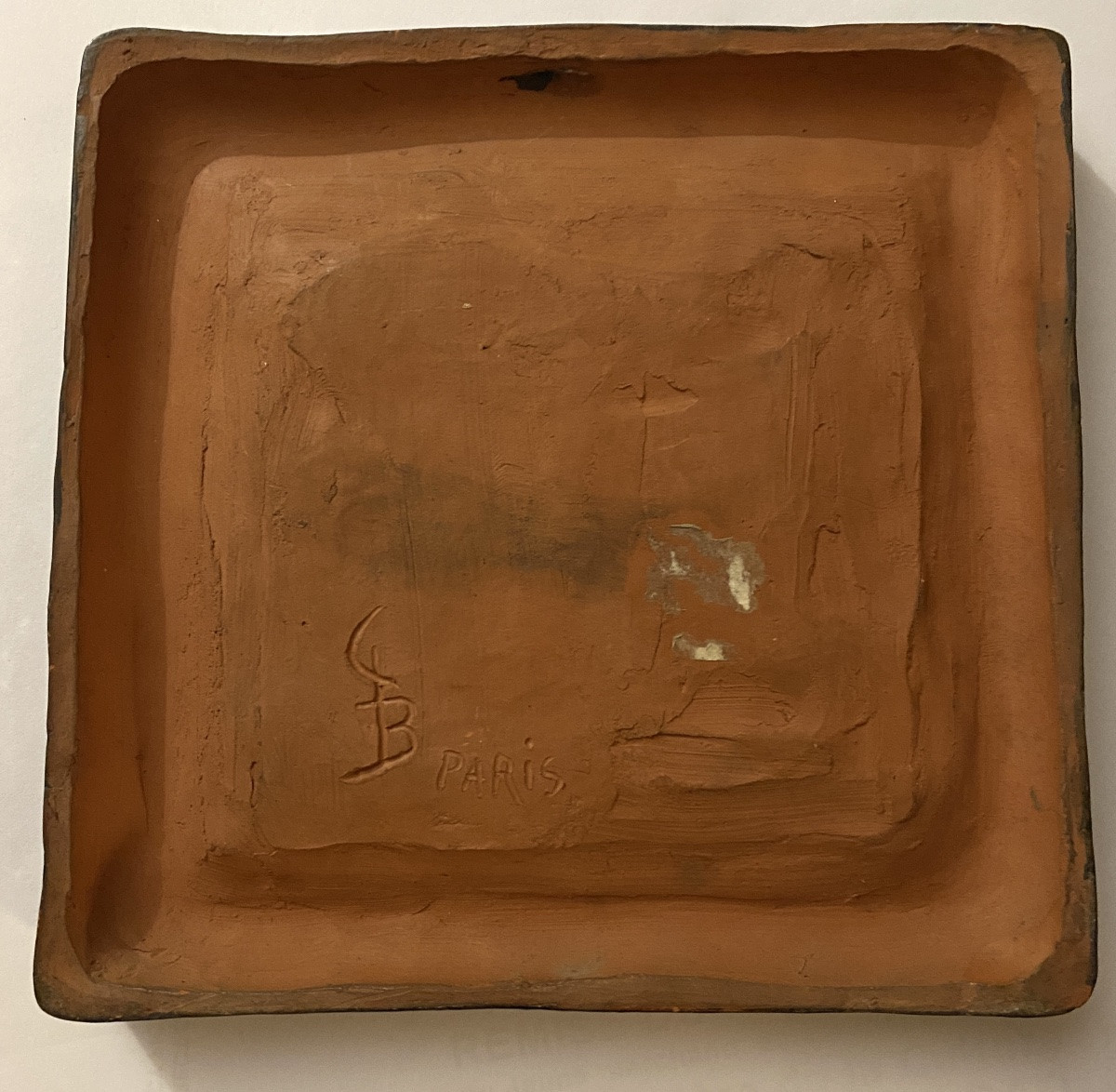 Mid-20th  Glazed Ceramic Plaque. Young Woman And Dove. -photo-4