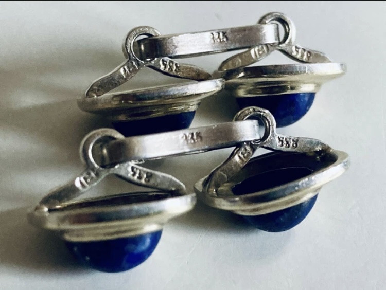 Silver And Lapis Lazuli Cufflinks. 1970s.-photo-4