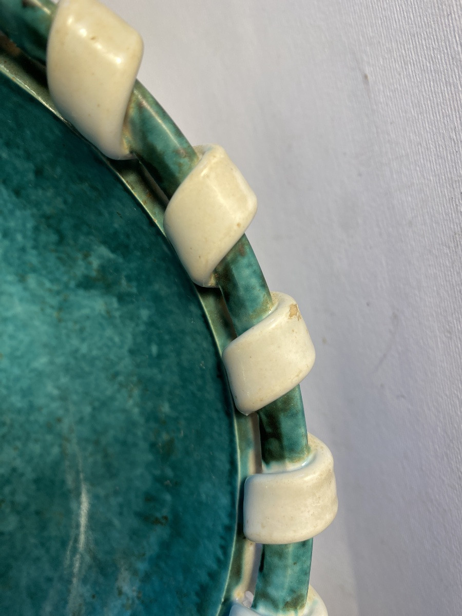 Sainte Radegonde. Primavera. Gustave Asch. Coupe en céramique émaillée. Années 60.-photo-5