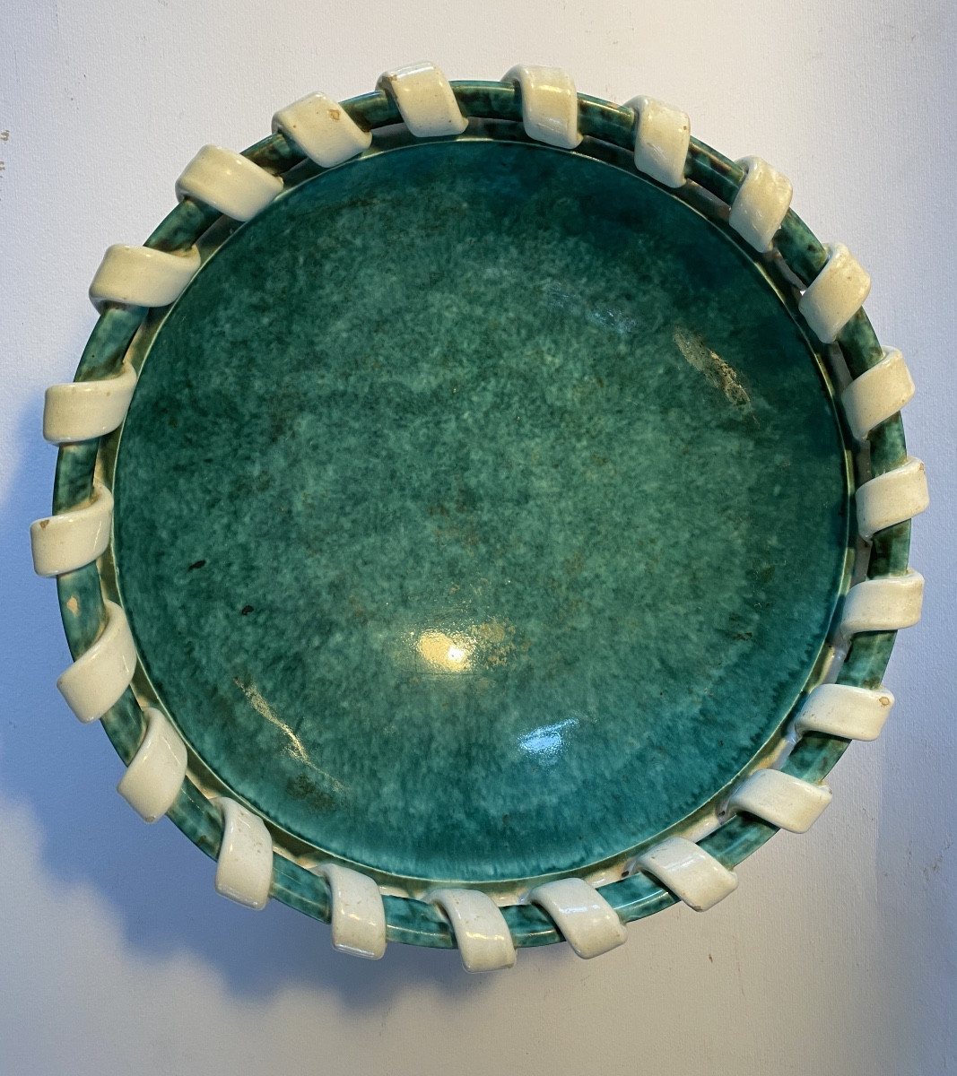 Sainte Radegonde. Primavera. Gustave Asch. Coupe en céramique émaillée. Années 60.-photo-7