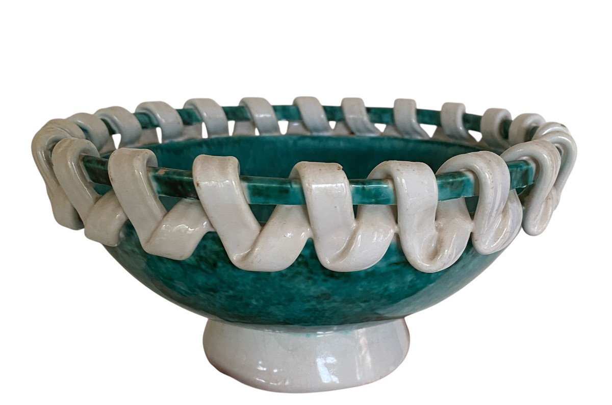 Sainte Radegonde. Primavera. Gustave Asch. Coupe en céramique émaillée. Années 60.