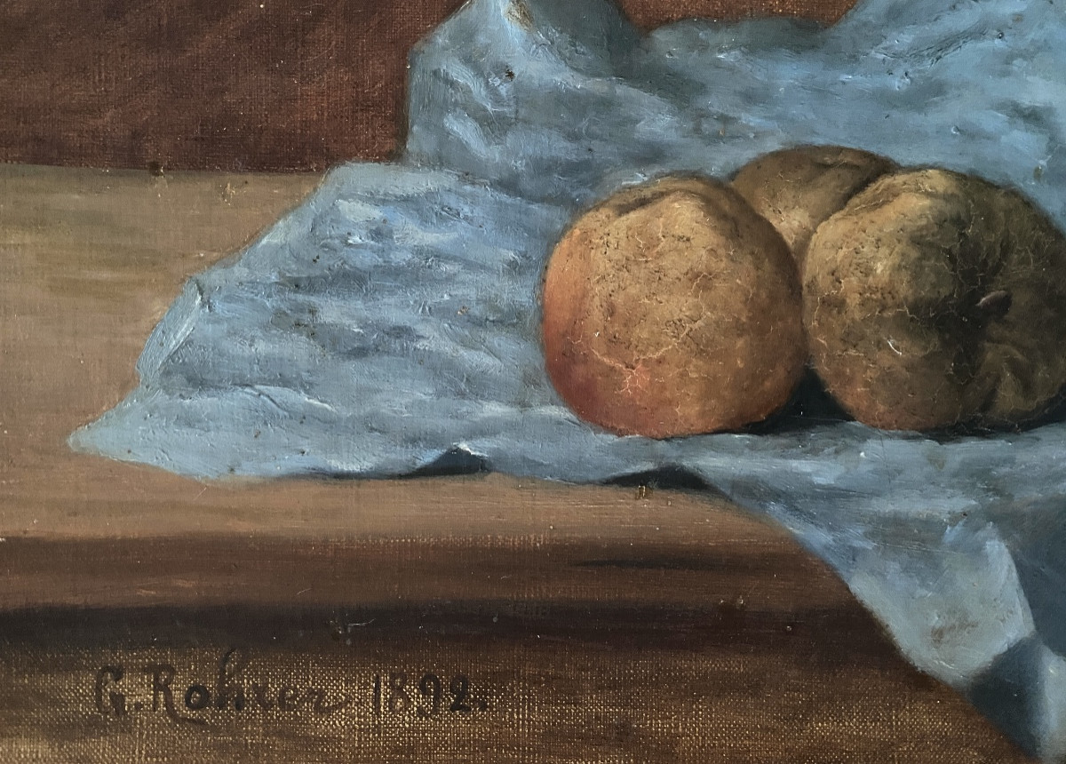 G. Rohrer. Still Life With Apples. Oil On Canvas. 1892.-photo-3