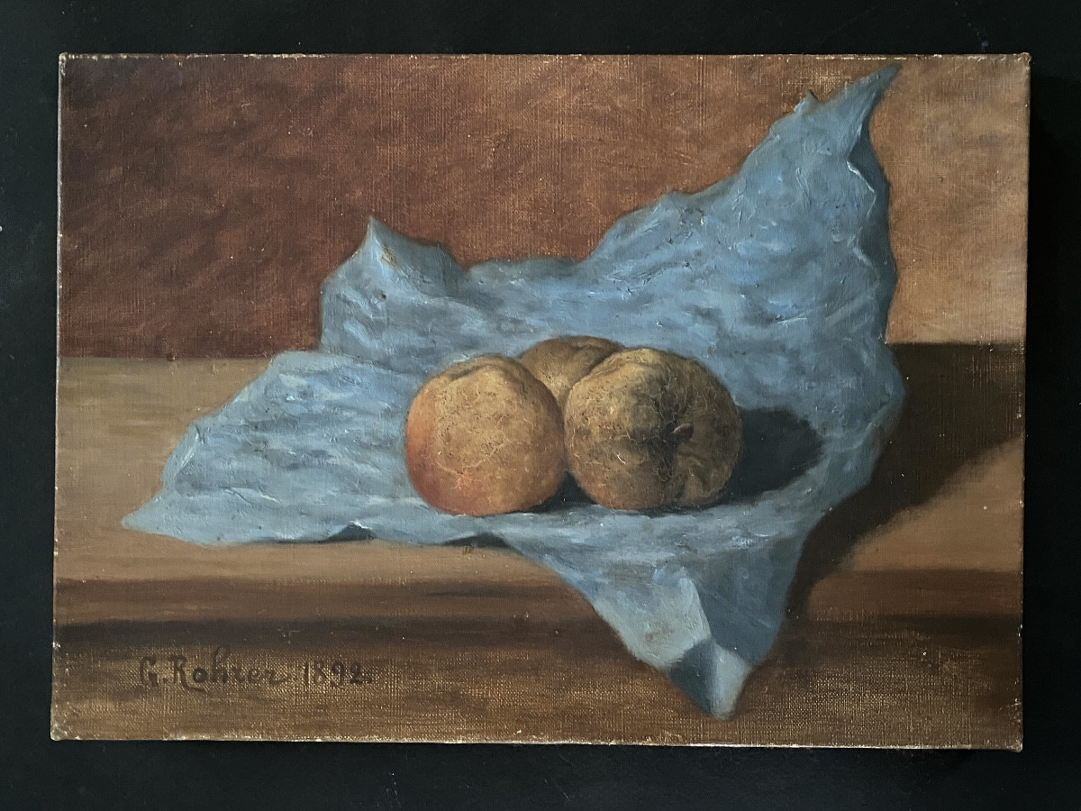 G. Rohrer. Still Life With Apples. Oil On Canvas. 1892.