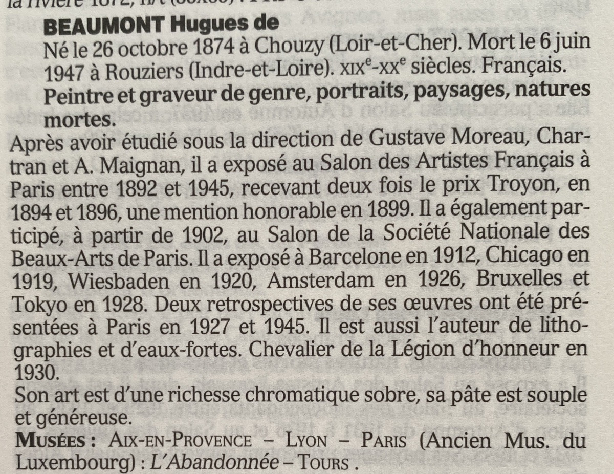 Hugues de Beaumont. “Bouquet de fleurs”. Huile sur panneau début XXème. -photo-3