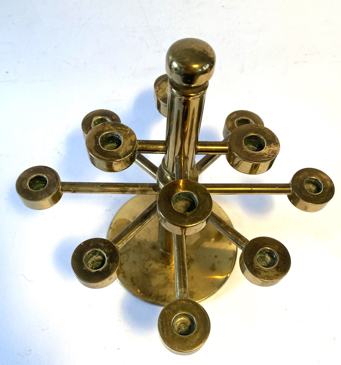 Hans-agne Jakobsson. Solid Brass Candelabra. Model L 126. Markaryd. Sweden, 1970s.-photo-4