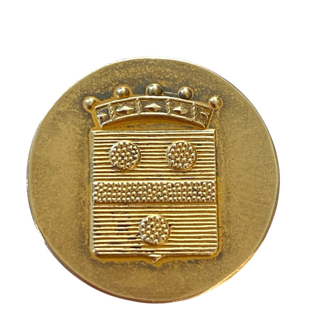 Fornari In Rome. Armorial Ornament Button In Vermeil. Italy, Early 20th Century.-photo-2
