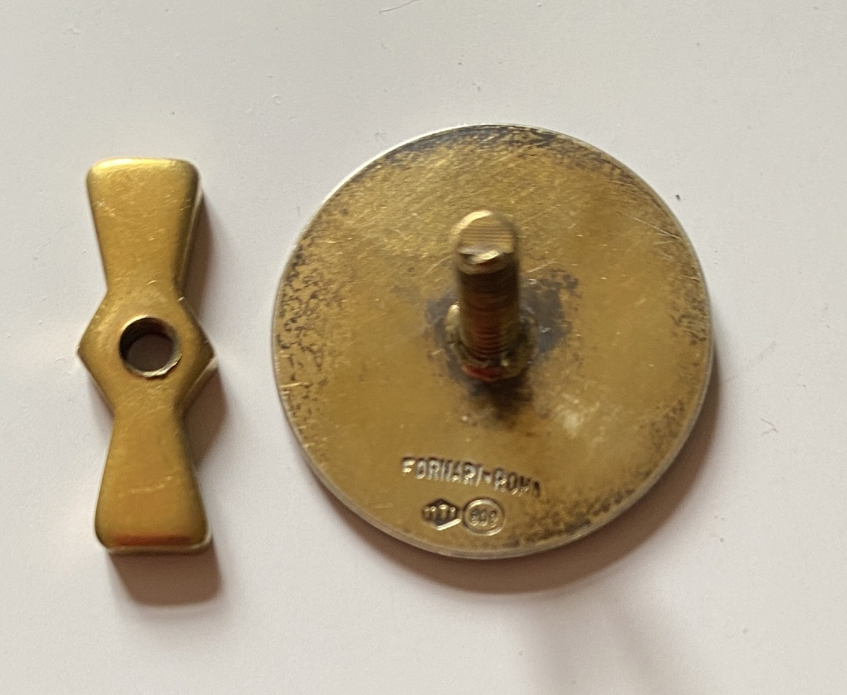 Fornari In Rome. Armorial Ornament Button In Vermeil. Italy, Early 20th Century.-photo-1