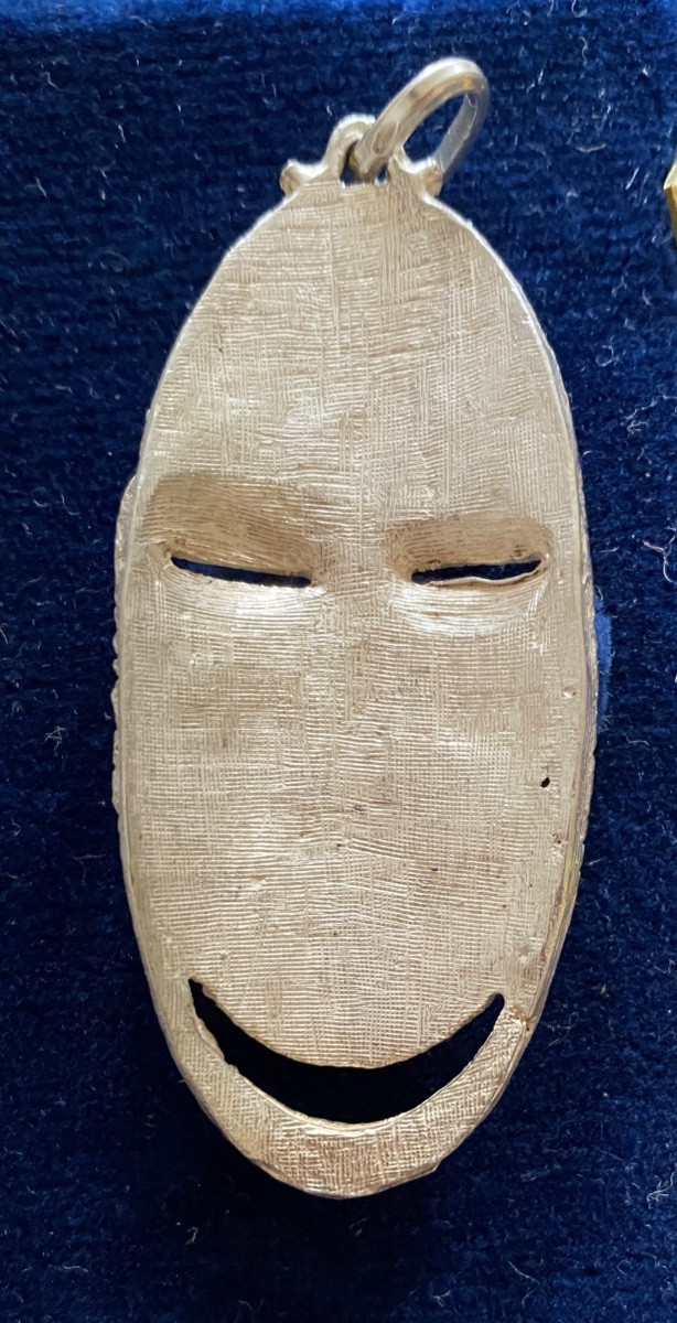 Silver And Enamel Pendant. African Mask. Circa 80/90.-photo-4