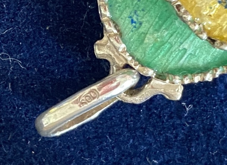 Silver And Enamel Pendant. African Mask. Circa 80/90.-photo-1