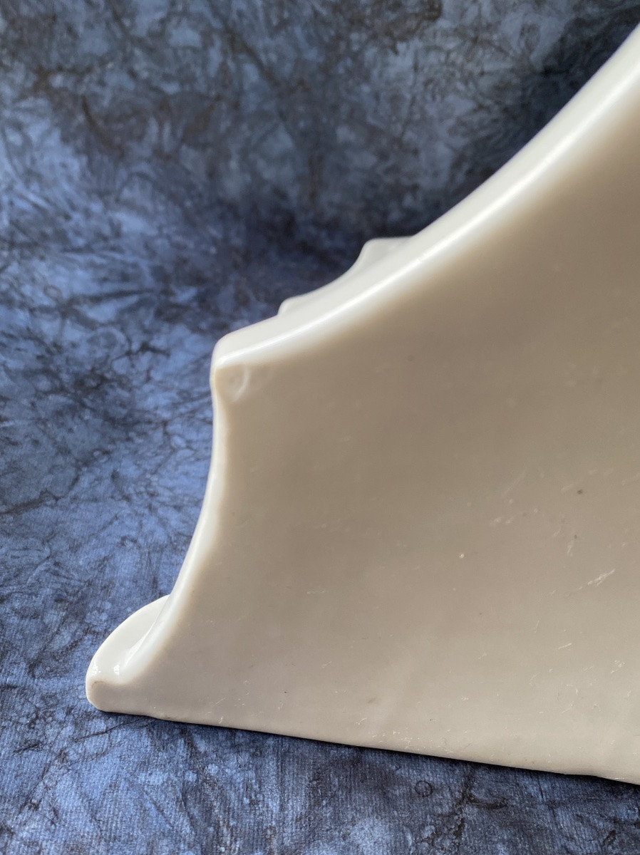 Sellette In White Porcelain, Early 19th Century. Swan With Spread Wings.-photo-5