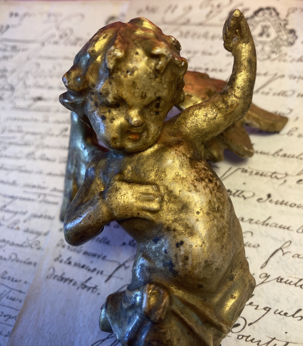 Pair Of Cherubs And Putti In Carved And Gilded Wood, 18th Century.-photo-6