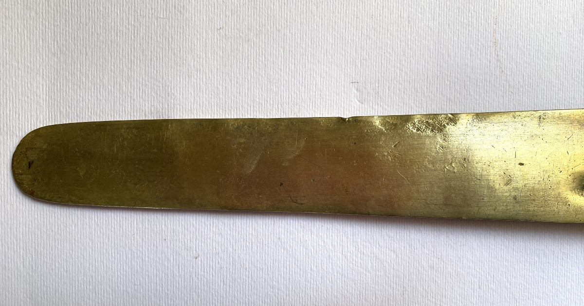 Large Art Nouveau Bronze Letter Opener. Reclining Woman.-photo-4