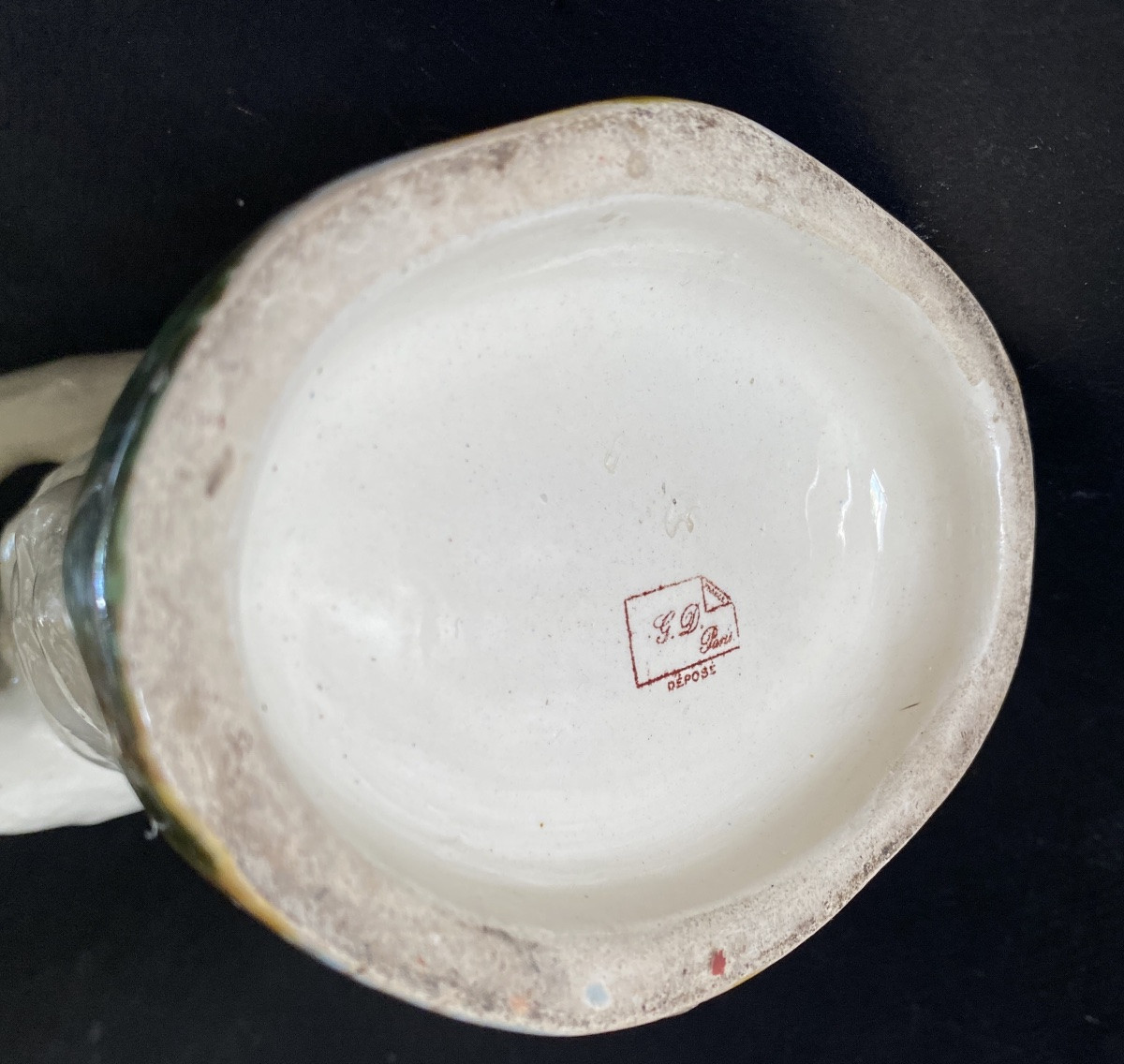 Georges Dreyfus. Paire de bougeoirs en barbotine. XIXème. Ours blancs dressés.-photo-6
