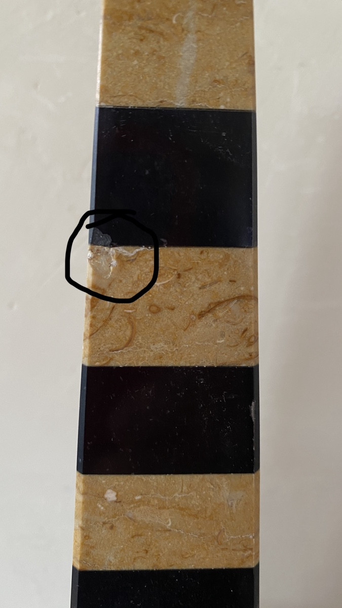 Obelisk. Grand Tour. Yellow And Black Marble. Circa 70.-photo-1