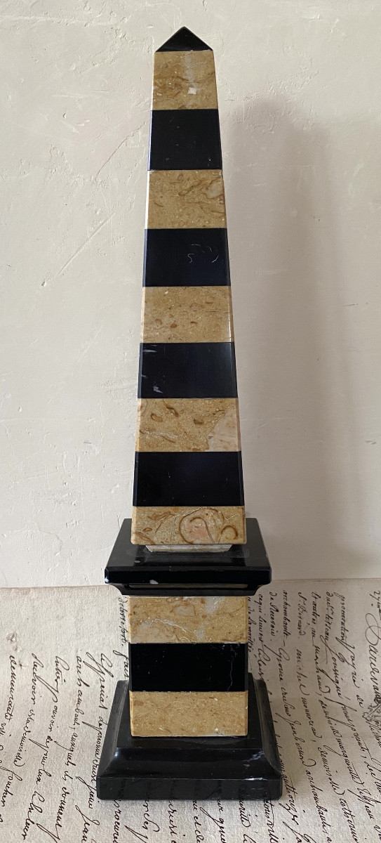 Obelisk. Grand Tour. Yellow And Black Marble. Circa 70.