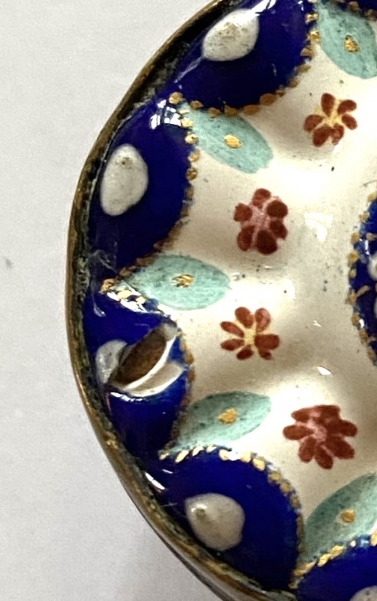 XVIIIth Century Style Fly Box. Enameled Floral Decoration On Brass.-photo-5