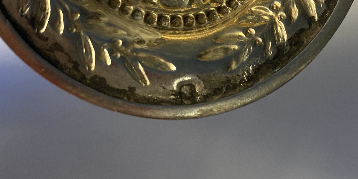 19th Silver Mustard Pot. Louis XVI Style . Medallions, Laurels, Roses And Knotted Ribbon.-photo-5