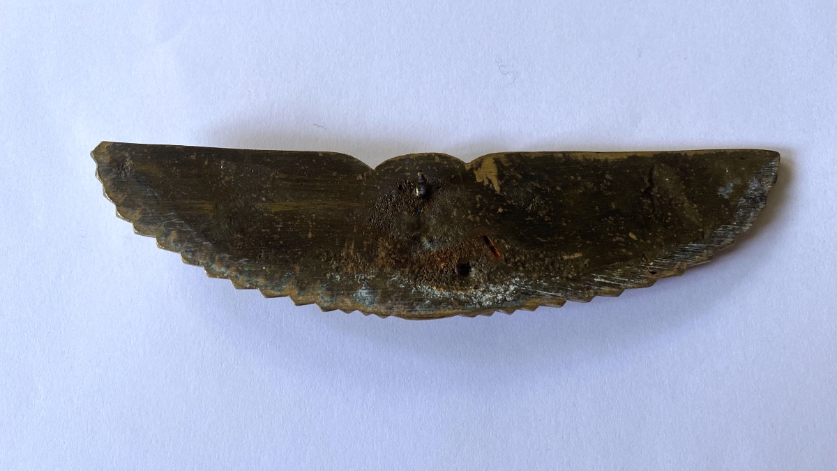 Egyptomania. Ornamental Bronze, 19th Century. Winged Pharaoh's Head.-photo-4