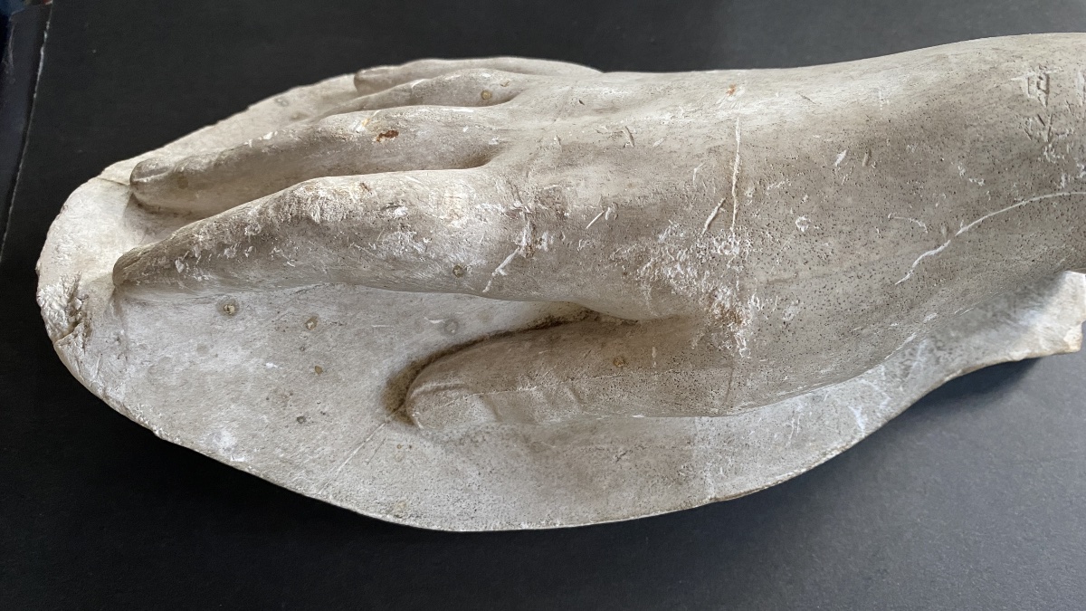 XIXth Century Studio Plaster. Study Of A Woman's Hand.-photo-3