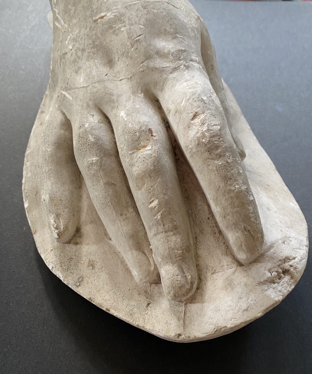 XIXth Century Studio Plaster. Study Of A Woman's Hand.-photo-1