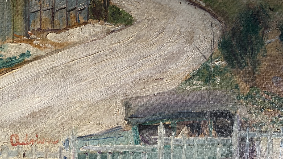 Lucien Adrion. « Paysage aux abords de Paris ». Huile sur toile début XXème. -photo-1