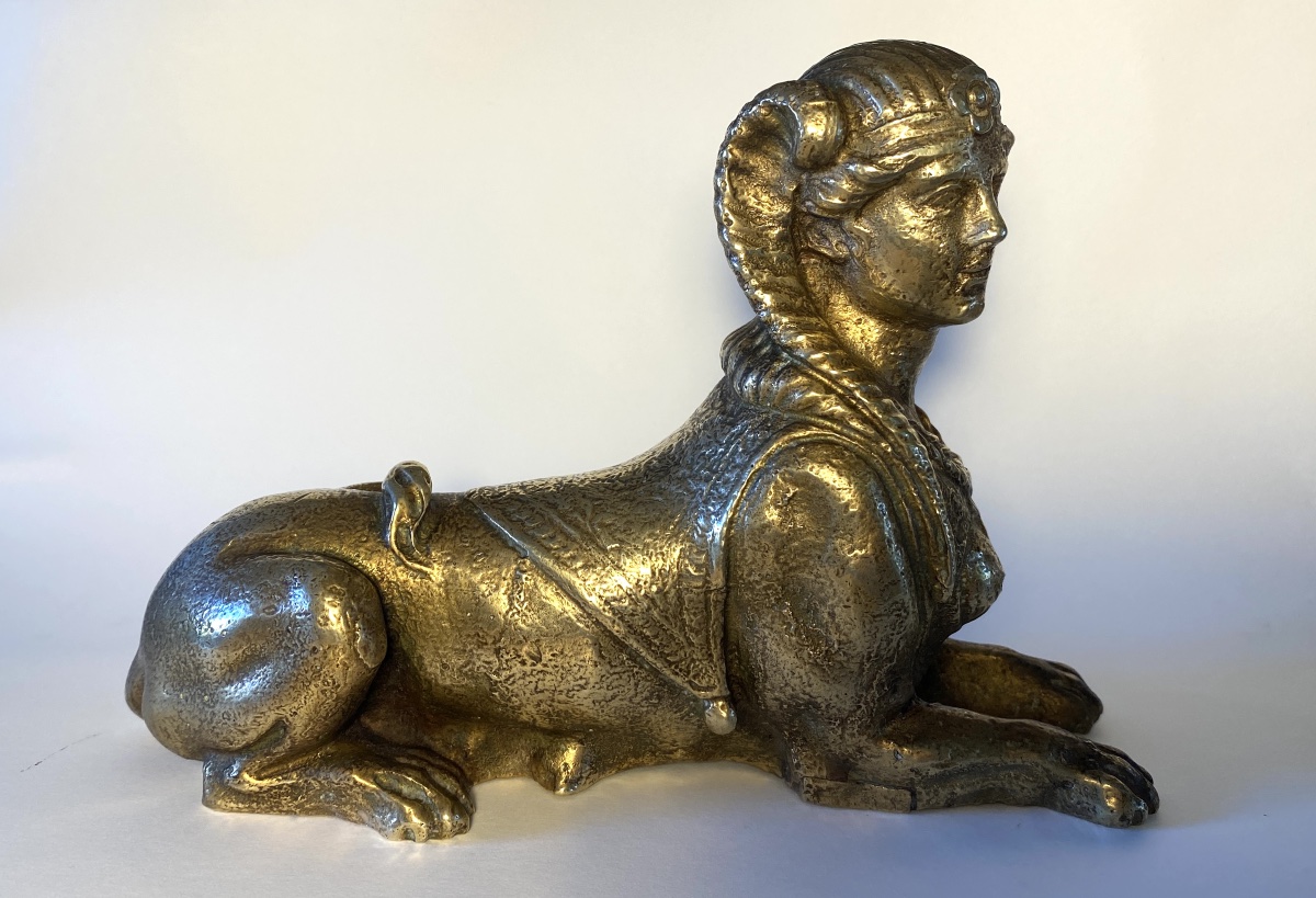 Pair Of 19th-century Bronze Sphinxes. -photo-2