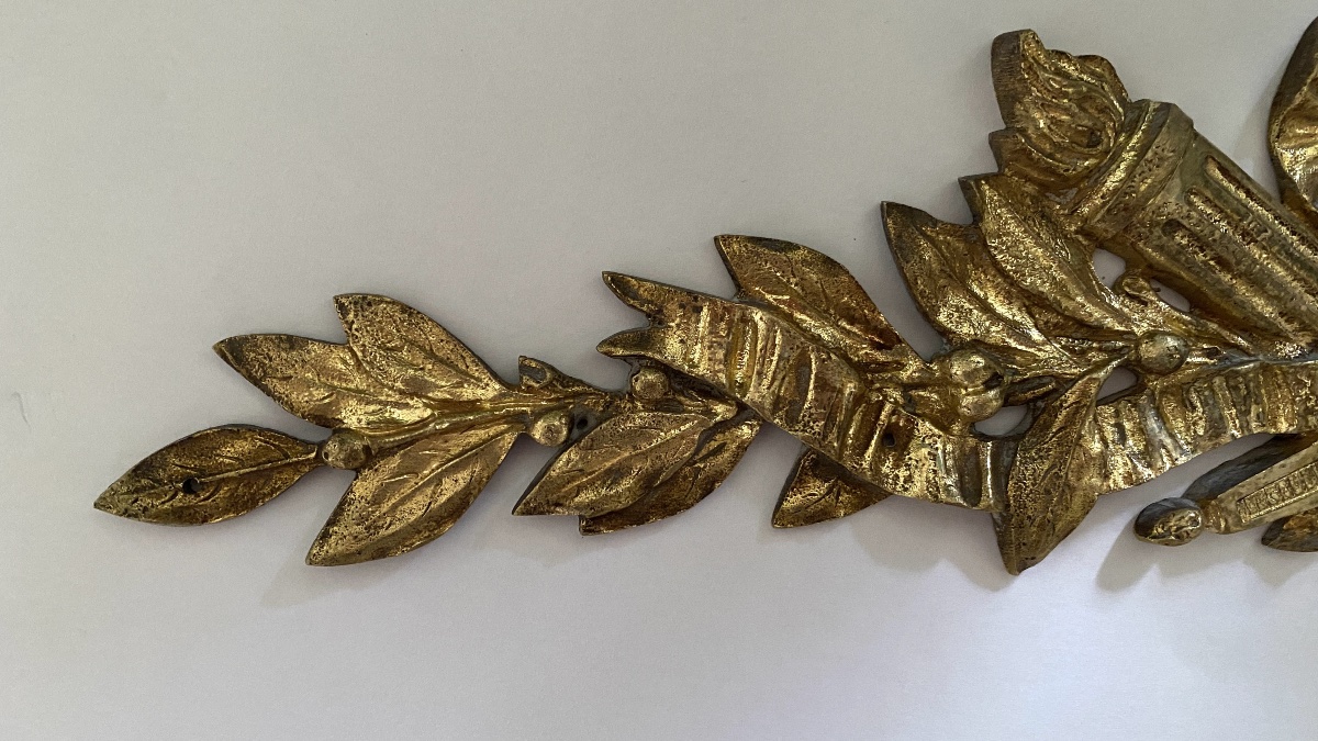 Decorative Bronze. Louis XVI Style. Quiver, Torch, And Intertwined Oak And Laurel Branches.-photo-2