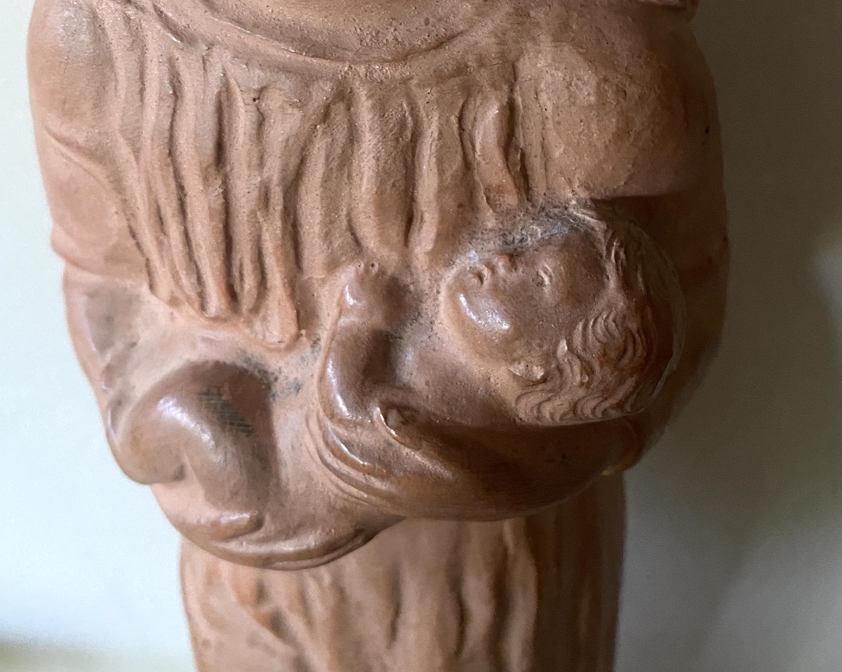 Vierge à l’enfant. Terre cuite fin XIXème / début XXème. Sander. Ed. Bouasse-Jeune. -photo-3