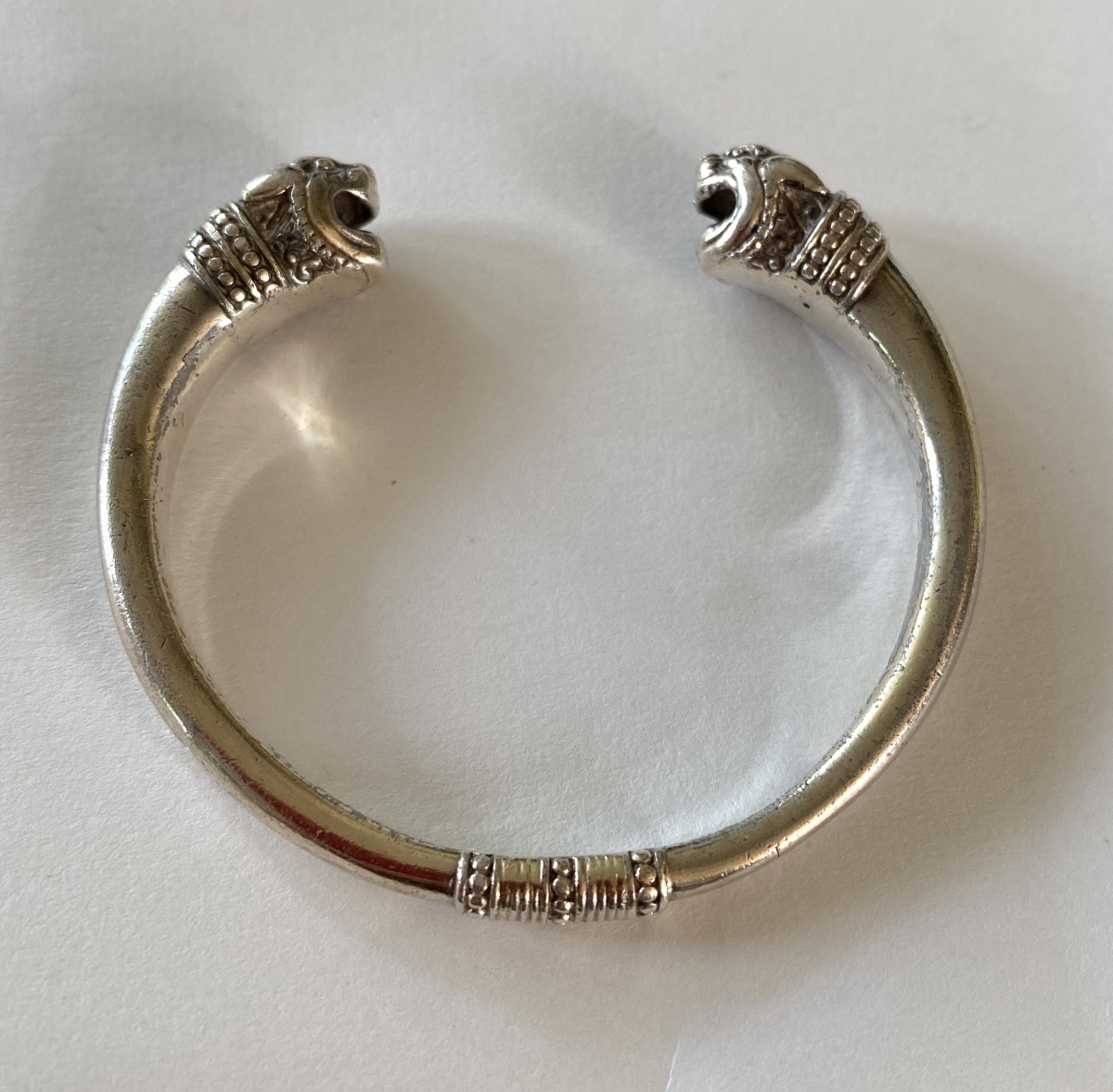 Arthus Bertrand For The Louvre. Antique-inspired Silver Bracelet. Lioness Heads. -photo-2
