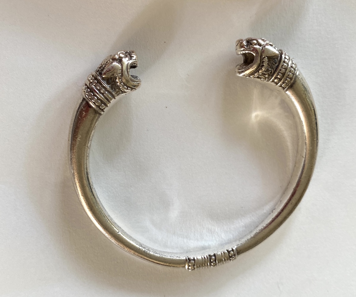 Arthus Bertrand For The Louvre. Antique-inspired Silver Bracelet. Lioness Heads. -photo-3