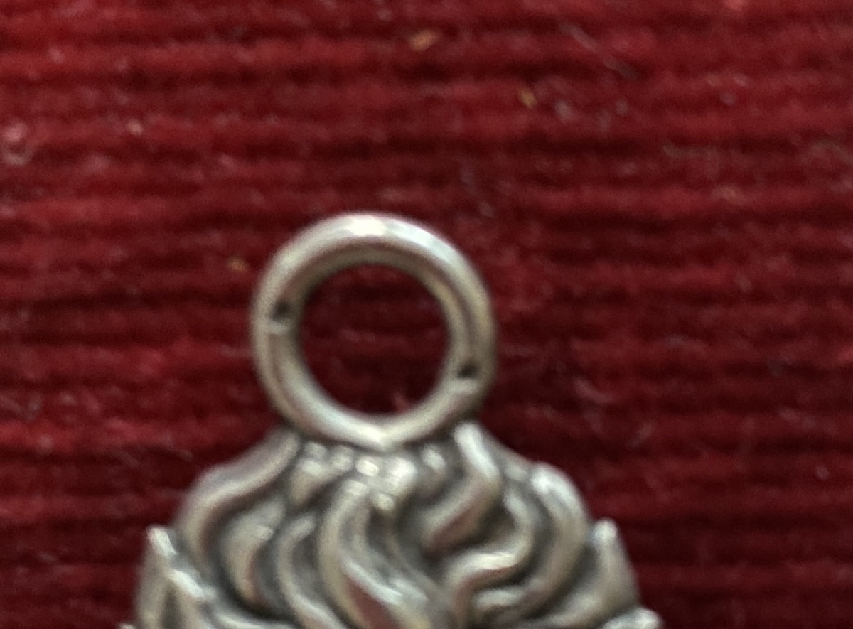  Large 19th Solid Silver Religious Medal. Saint Augustine And The Precious Blood Of Jesus. -photo-4