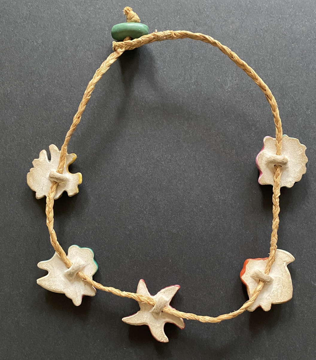 Vallauris, 1950s–1960s. Necklace With Glazed Ceramic Pendants. Nautical Theme. -photo-3