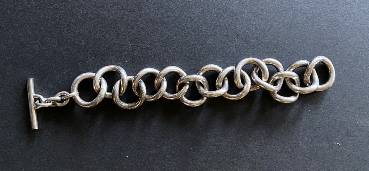 Bracelet en argent massif. France années 80. -photo-2