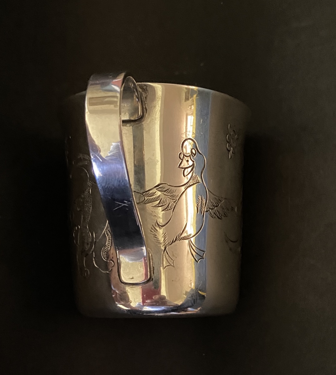 Tiffany & Co. New York. Solid Silver Children's Cup. Hand-engraved Animal Design. -photo-4