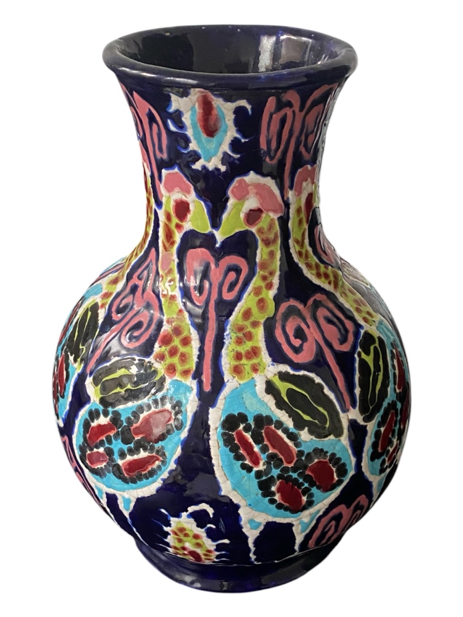 Marc Giger. Sucy-en-brie. Large Ceramic Vase From The Mid-20th Century. Glazed Decoration.