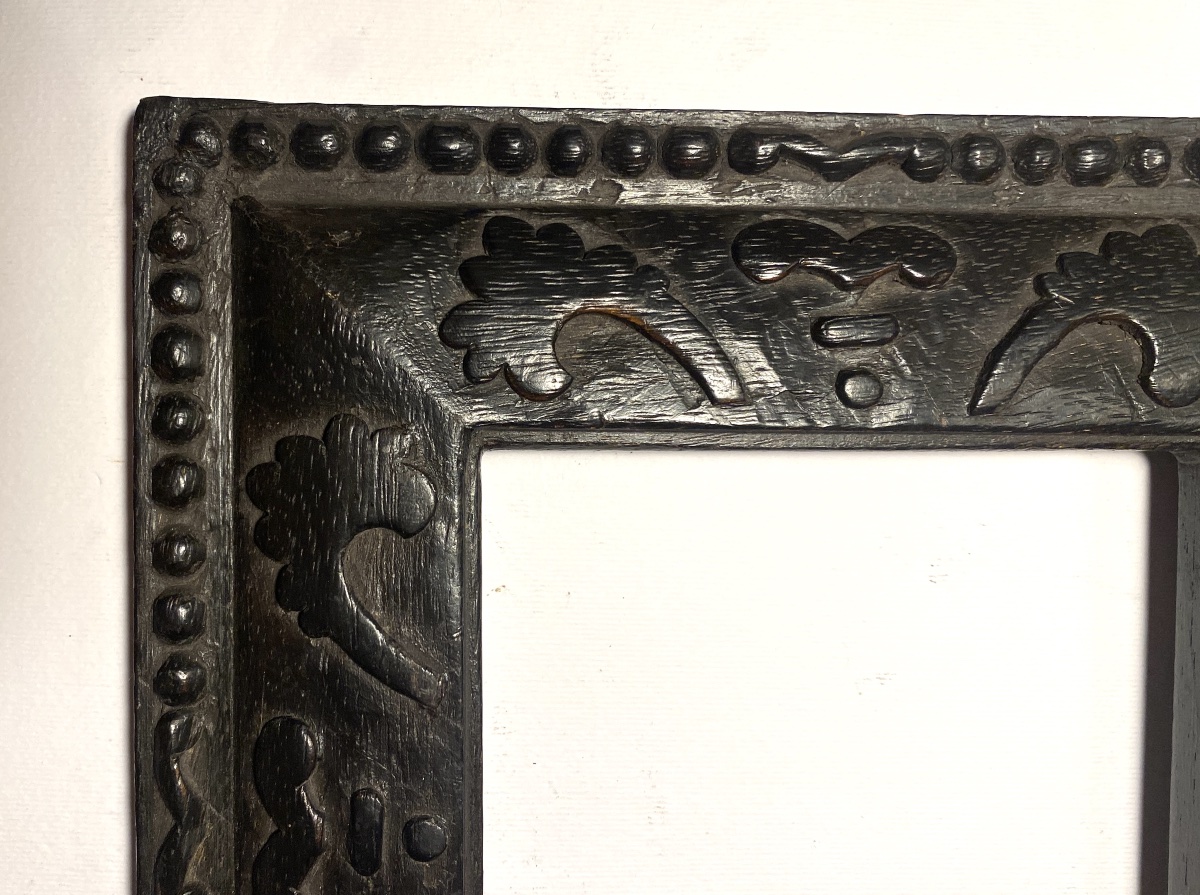 Small 19th-century Carved Wooden Frame. -photo-4