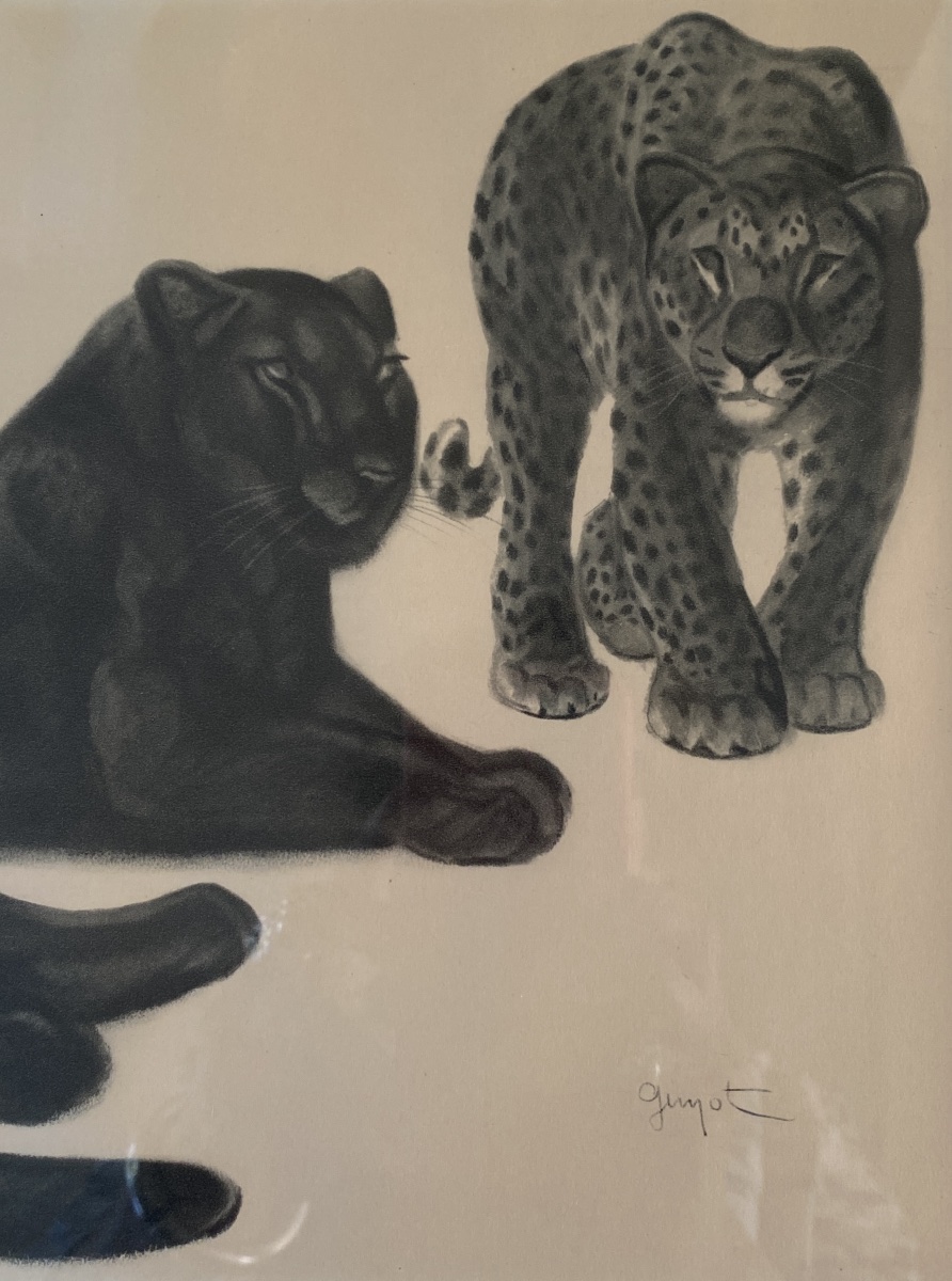 Georges Lucien Guyot. Lithograph. “félins.” Published By Lematte And Boinot. 1937.-photo-2