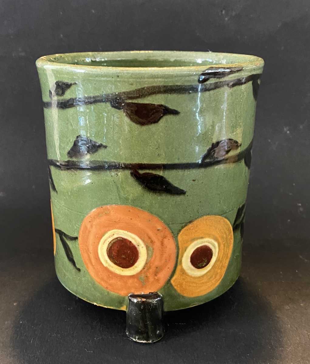 Paul-ami Bonifas. Art Deco Tripod Vase Made Of Glazed Ceramic. Japanese-inspired Design. -photo-2