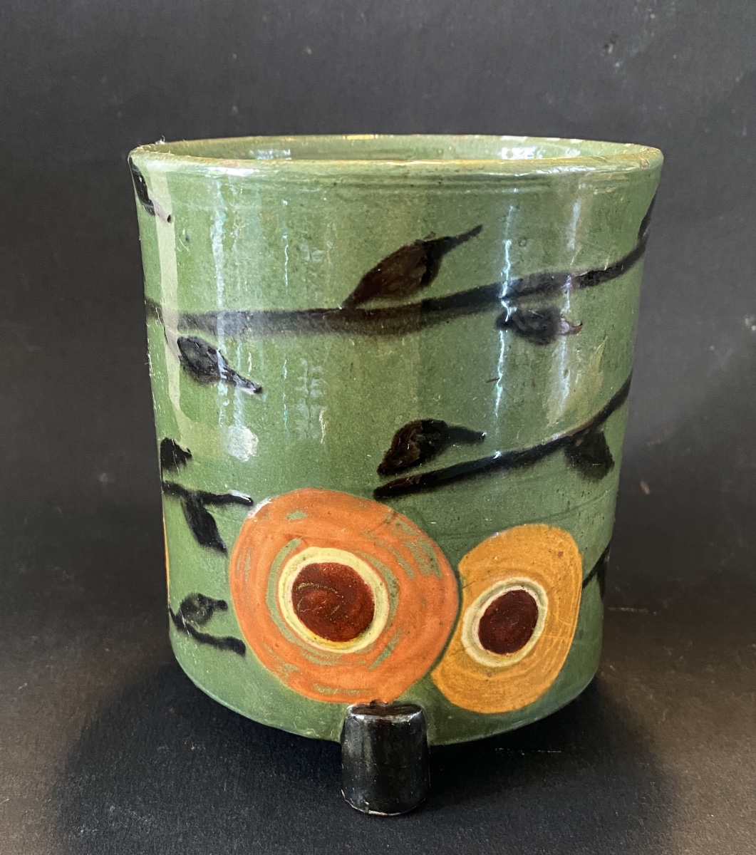 Paul-ami Bonifas. Art Deco Tripod Vase Made Of Glazed Ceramic. Japanese-inspired Design. -photo-3
