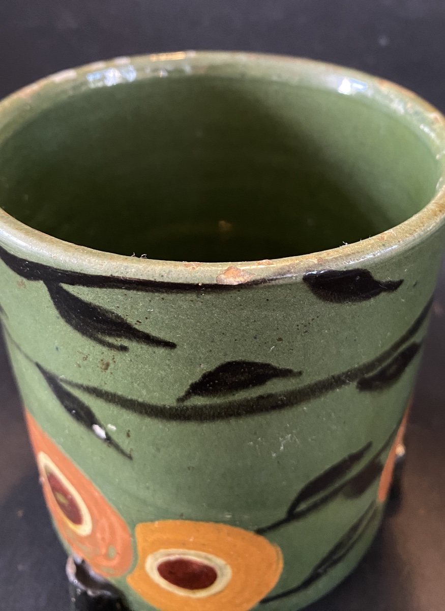 Paul-ami Bonifas. Art Deco Tripod Vase Made Of Glazed Ceramic. Japanese-inspired Design. -photo-2